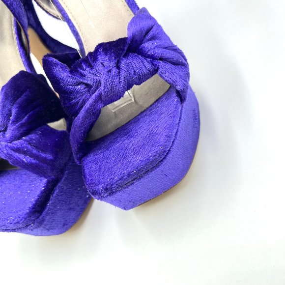 Circus NY Sam Edelman Size 8.5 Audrea‎ Purple Velvet Platforms Heels Shoes - Picture 4 of 13